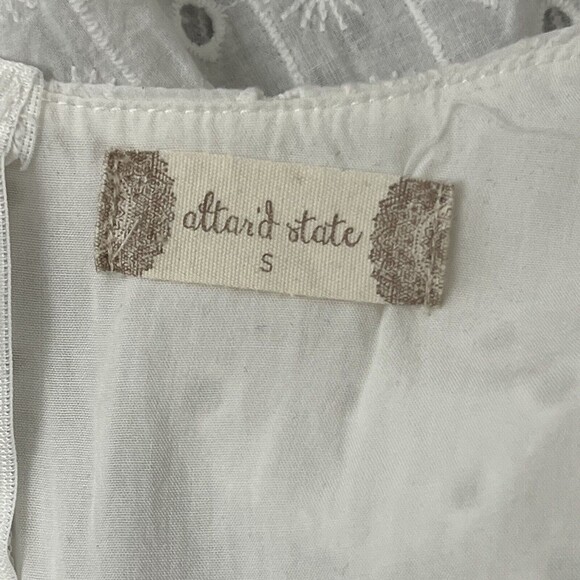 Altard State Womens Size Small White Eyelet Peplum Top - Picture 4 of 4